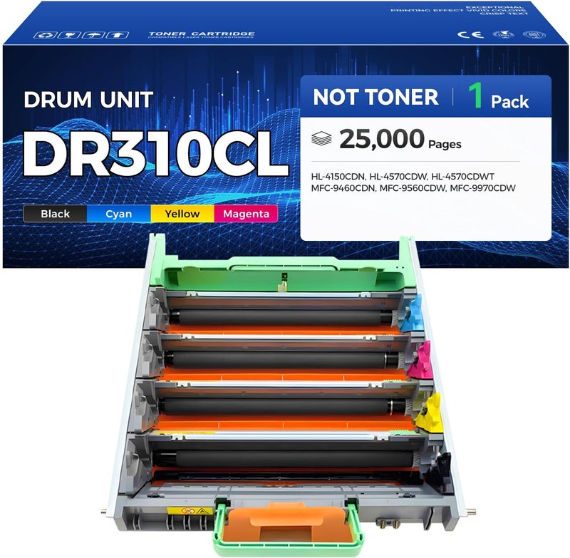 caink وحدة أسطوانة DR310CL بديلة لطابعة Brother DR-310CL أسطوانة تصوير متوافقة مع طابعات Brother HL-4150CDN HL-4570CDW HL-4570CDWT MFC-9460CDN MFC-9560CDW MFC-9970CDW الكل في واحد - Image 1